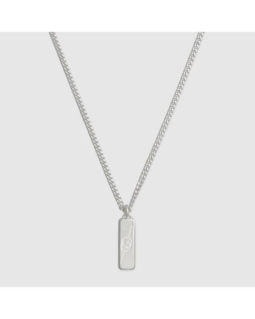 Gucci Multicolor Diagonal Interlocking G Necklace for men
