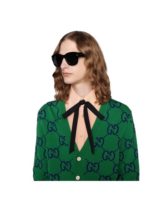 Occhiali da sole rettangolari da Uomo di Gucci in Nero | Lyst