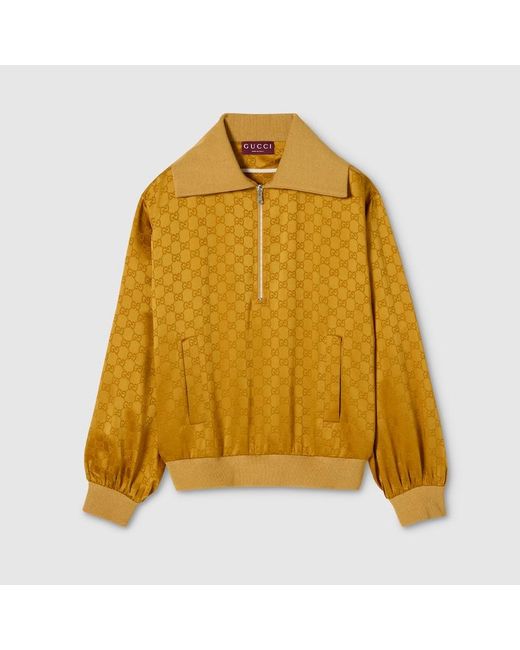Gucci Yellow Gg Acetate Jacquard Jumper