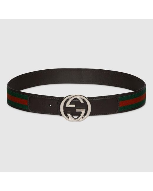 Gucci Black Reversible Belt With Interlocking G Buckle, Size 100 for men