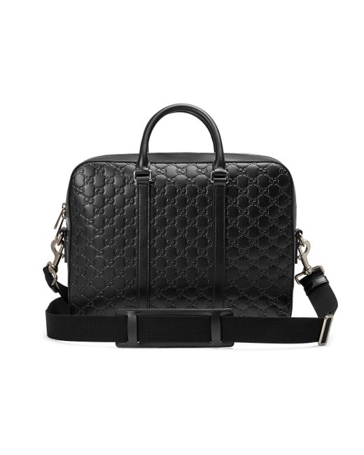 gucci signature leather briefcase