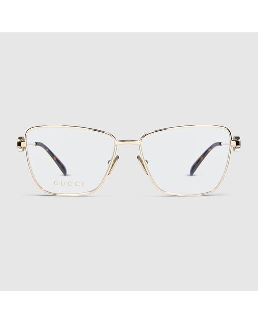 Gucci Metallic Square Optical Frame