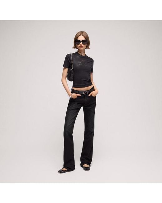 Gucci Black Ballerina With Bamboo, Leather