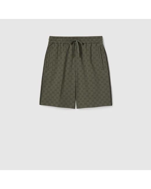 Short De Jacquard De Punto Con Gg, Talla Gucci de hombre de color Green