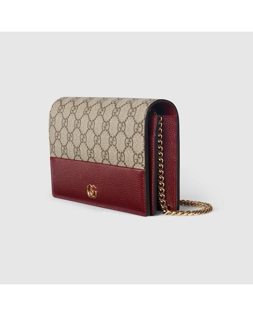 Gucci Multicolor Bi-Color Gg Marmont Wallet On Chain