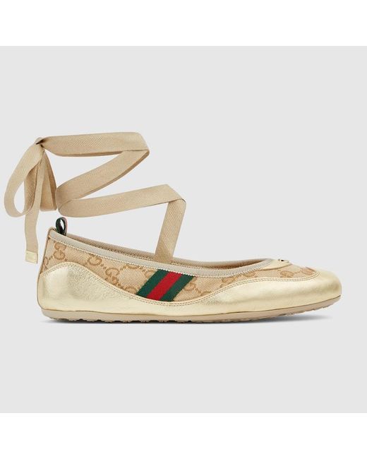 Gucci Metallic Shift Ballerina