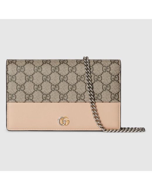 Gucci Metallic GG Marmont Chain Wallet