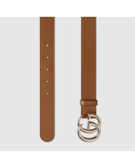 Cintura Sottile Gg Marmont, Taglia 100 di Gucci in Brown