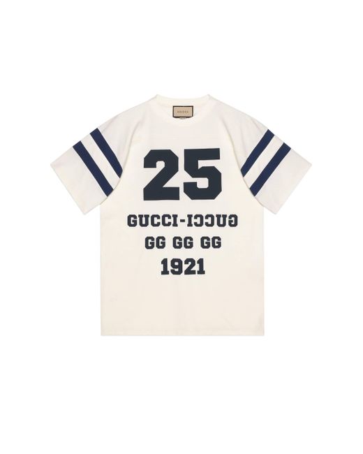 T-shirt avec imprimé « 25 » Gucci pour homme en coloris White