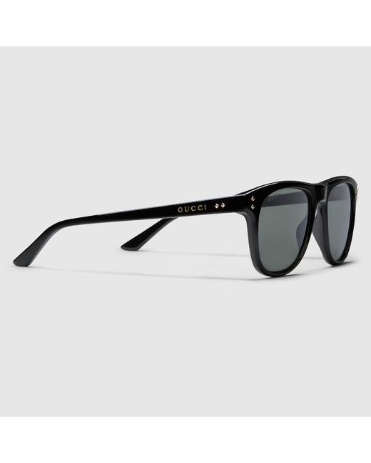 Occhiali Da Sole Quadrati di Gucci in Black da Uomo
