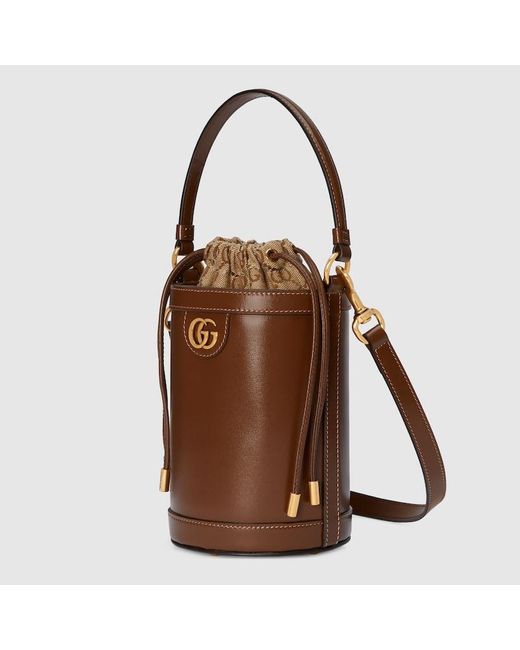Gucci Brown Ophidia Mini Bucket Bag