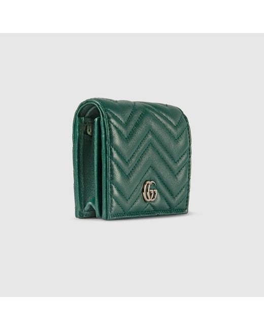 Portefeuille Porte-Cartes Gg Marmont Gucci en coloris Green