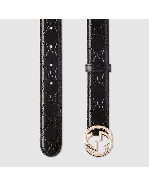 Gucci Black Belt With Interlocking G Buckle, Size 105