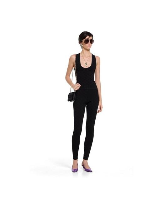Gucci Black Elastic Gg Jacquard Tank Top, Ready-To-Wear