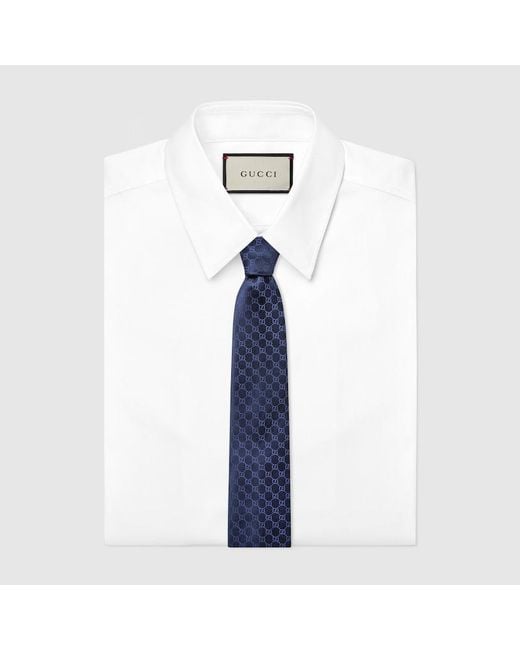 Gucci Krawatte Aus Gg Seide in Blue für Herren