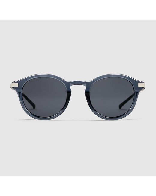 Occhiali Da Sole Rotondi di Gucci in Blue da Uomo
