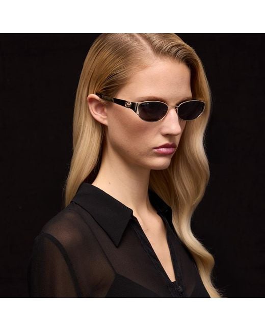 Gucci Brown Oval-Frame Sunglasses
