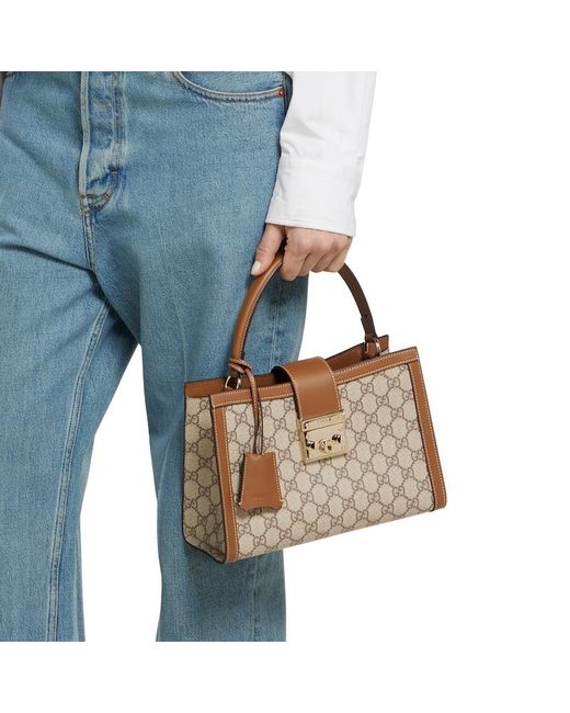 Gucci Brown Padlock Medium Top Handle Bag