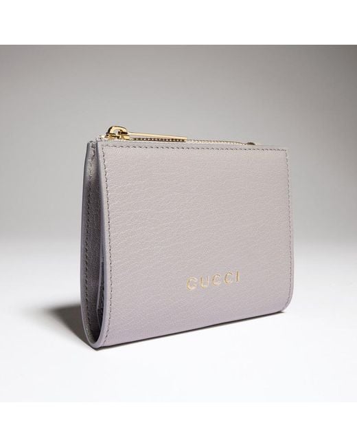Gucci Gray Small Wallet With Lettering