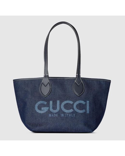 Gucci Blue Totissima Small Reversible Tote