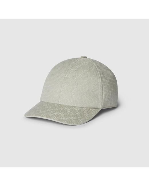 Gucci White Gg Ripstop Baseball Hat for men