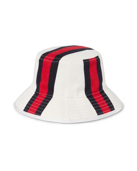 Gucci Red Bucket Hat With Web