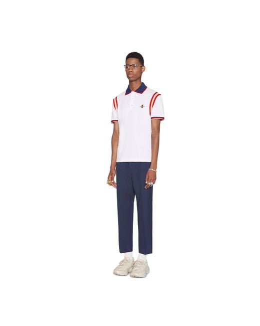 gucci cotton polo with bee