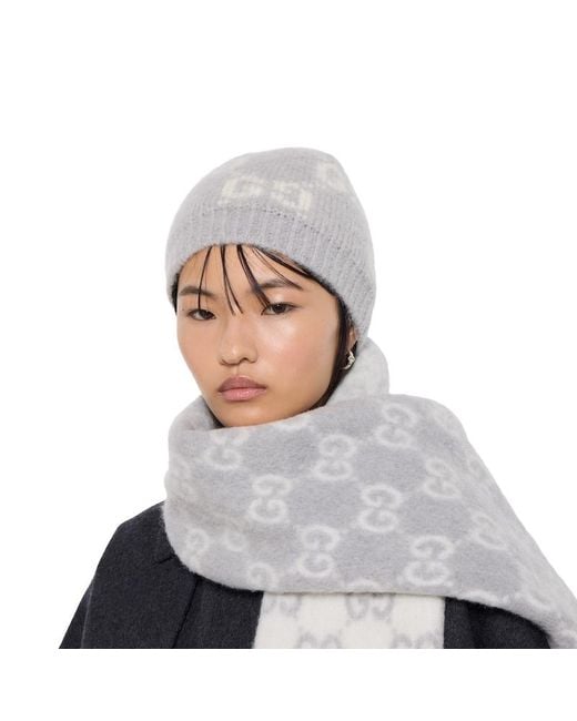 Gucci Gray Gg Alpaca Blend Hat
