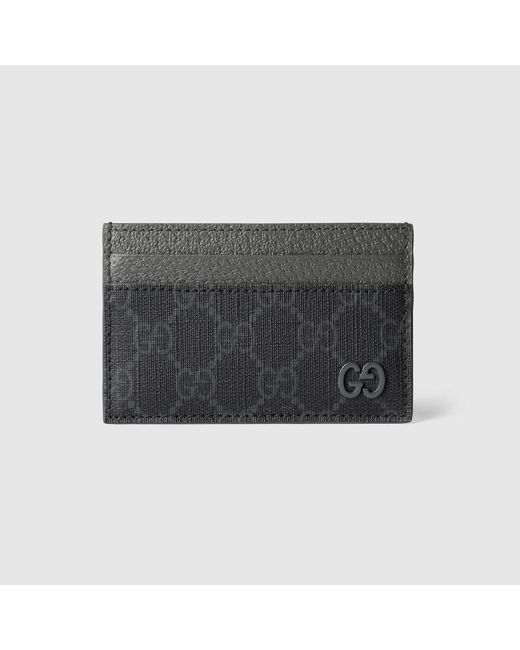 Gucci Black GG Card Case With GG Detail for men