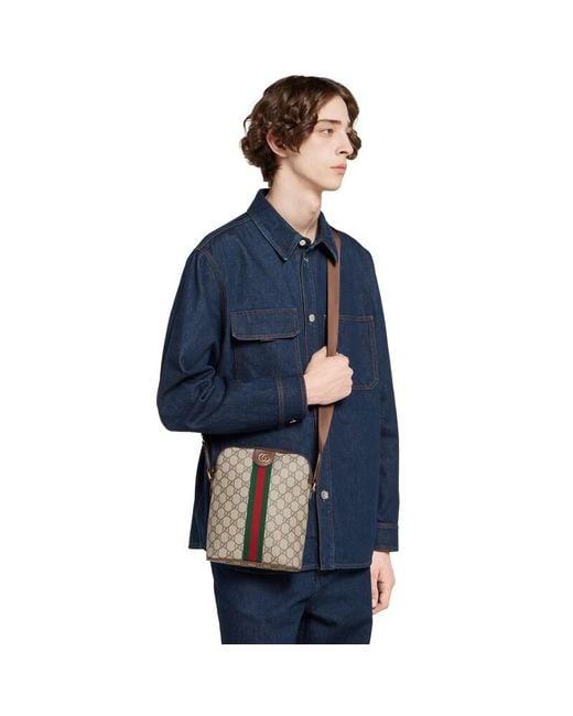 Gucci Natural Ophidia Small Slingbag, Gg Canvas for men