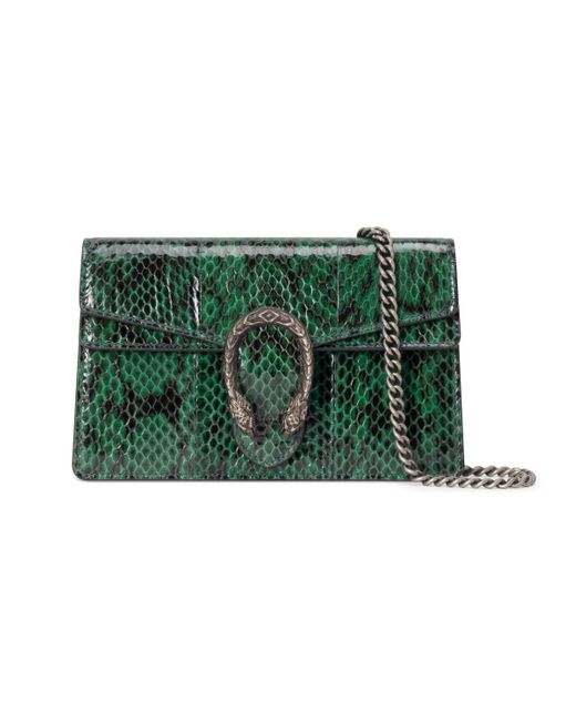 Gucci Green Dionysus Super-Mini-Tasche aus Schlange