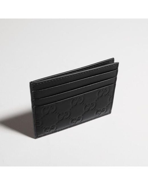 Gucci Black Gg Emblem Card Holder for men