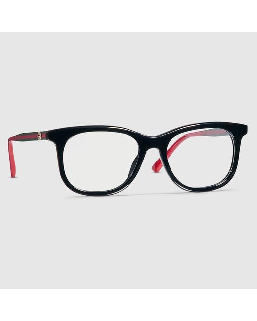 Monture Optique Rectangulaire Gucci en coloris Black