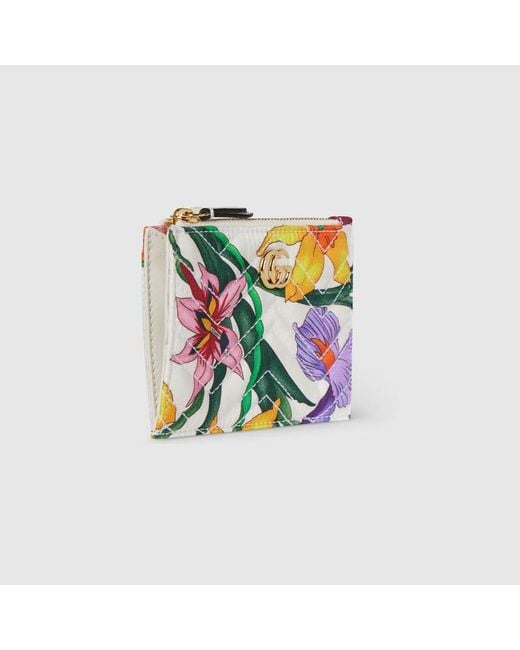 Gucci Blue Gg Marmont Zip Key Pouch