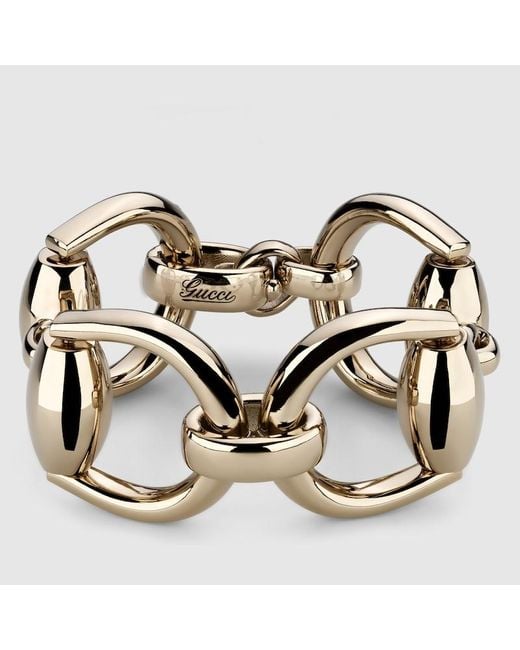 Bracelet Mors Double Gucci en coloris Metallic