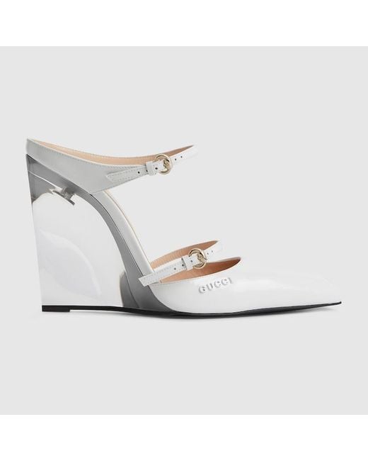 Sabot Donna Con Zeppa, Taglia di Gucci in White