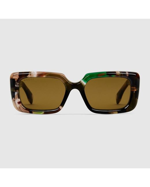 Occhiali Da Sole Rettangolari di Gucci in Brown