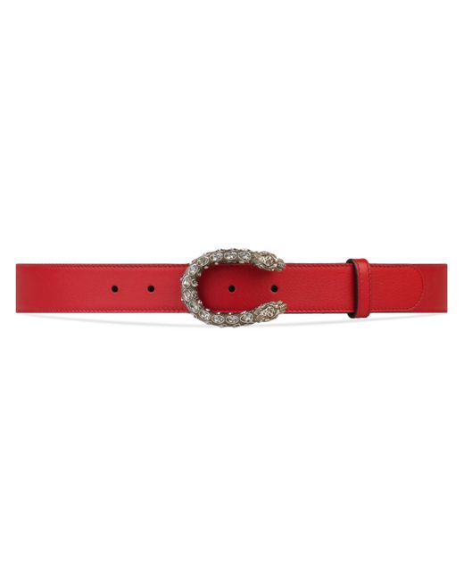 Gucci Red Dionysus Leather Belt