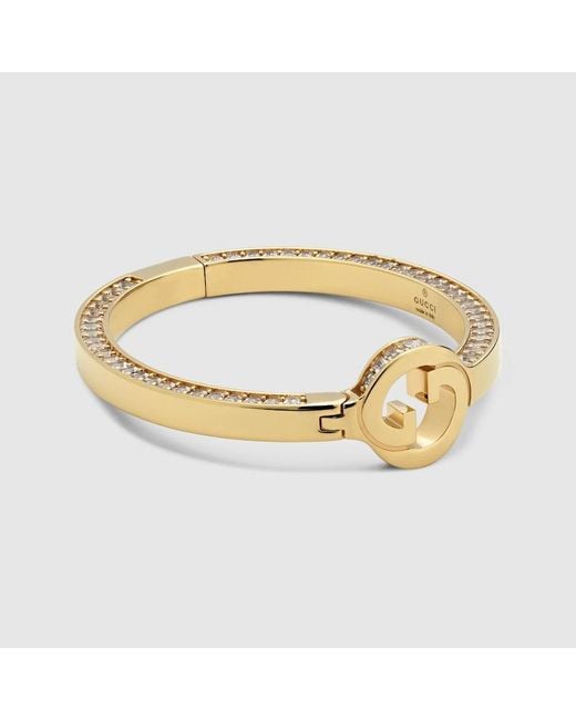 Gucci Metallic Blondie Crystal Bangle Bracelet