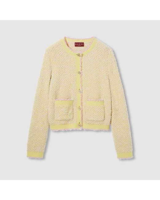 Gucci Yellow Cotton Blend Cardigan