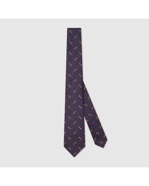 Gucci Purple GG Silk Jacquard Tie for men