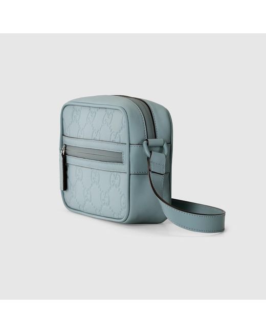 Gucci Blue GG Rubber-effect Mini Shoulder Bag for men