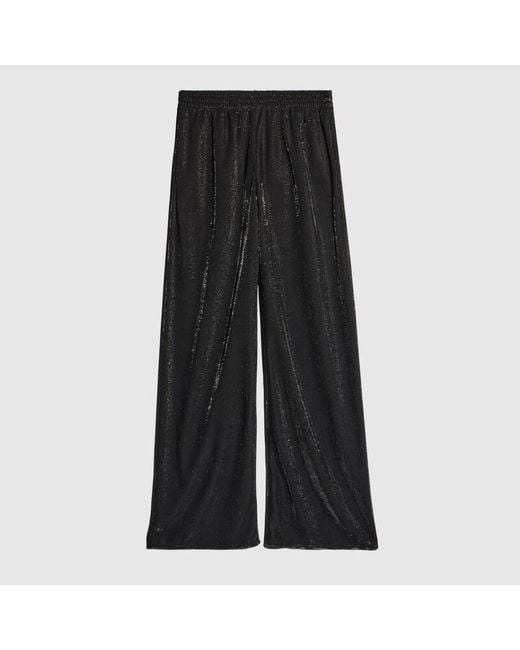 Gucci Black Jersey Pants With Iridescent Effect, Size 38 It, Ready-To-Wear