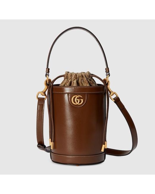 Gucci Brown Ophidia Mini Bucket Bag