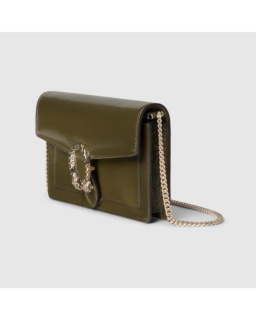 Portafoglio Dionysus Con Catena di Gucci in Green