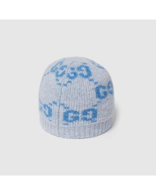 Bonnet En Mélange D'Alpaga Gg, Taille Gucci en coloris Blue
