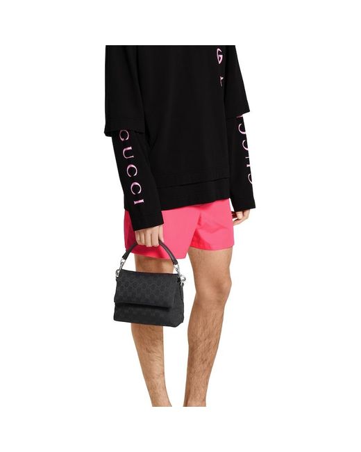 メンズ Gucci Ggキャンバス スモール クロスボディバッグ, ブラック, Ggキャンバス Black