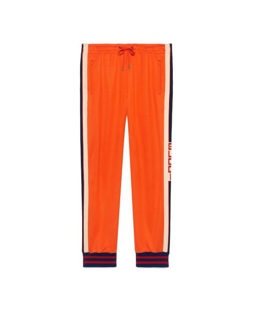 Gucci Orange Technical Jersey Pant for men