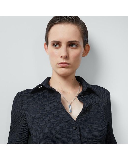 Gucci Multicolor Diagonal Interlocking G Necklace for men