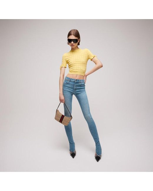 Gucci Blue Cotton Stretch Denim Pants, Size 23, Ready-To-Wear